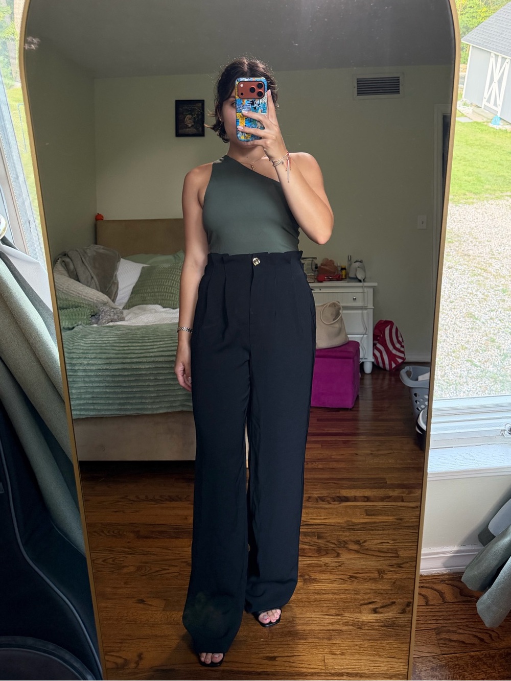 Zara High-Waist Wide Leg Black Pants